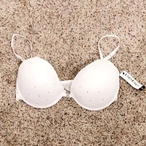 Bebe White Push Up Bra